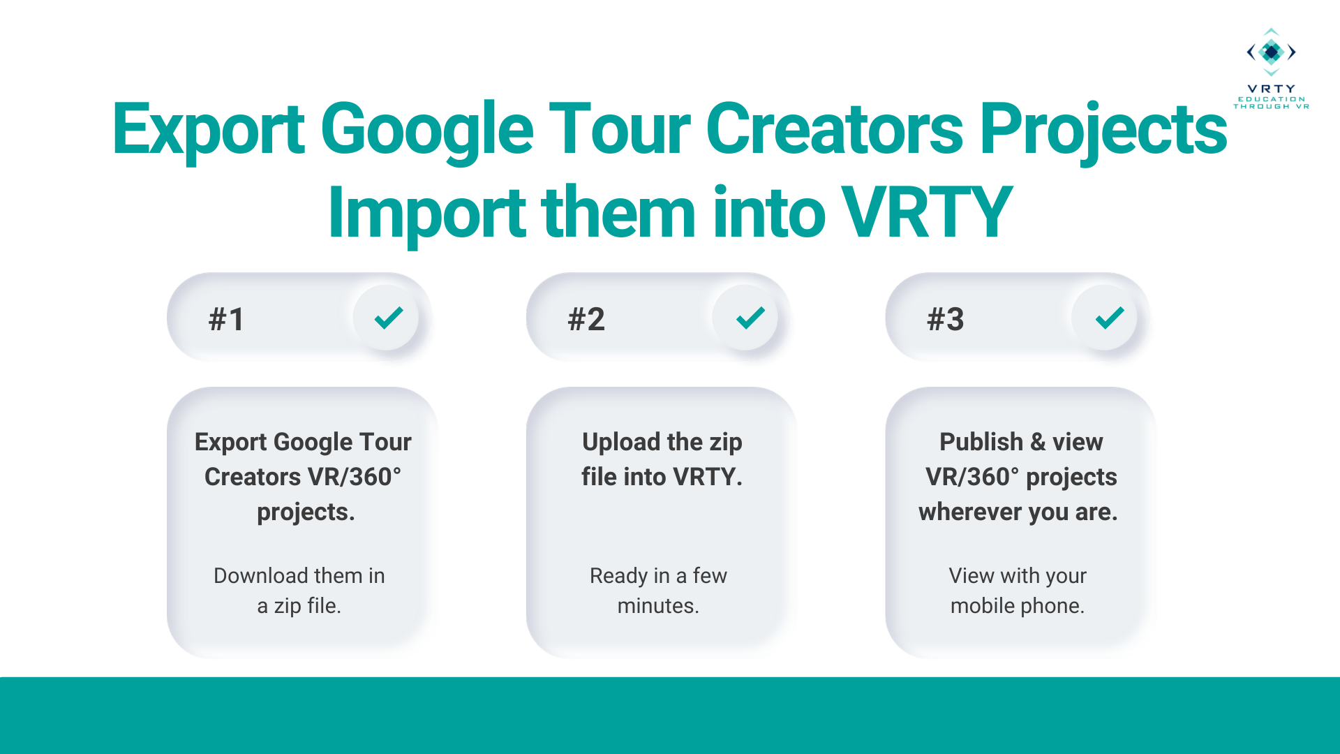 Steps to export and import google tour creator 360° projects