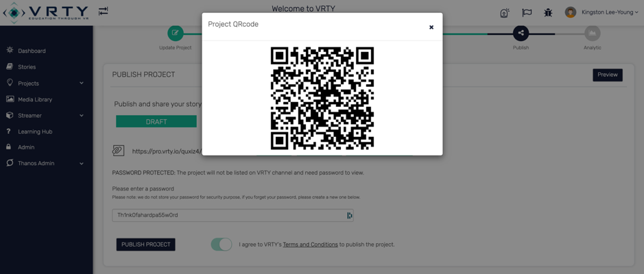 QR Code - share vr project